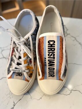 Christian Dior Walk’n’Dior T-World Embroidered Canvas Sneakers size 8